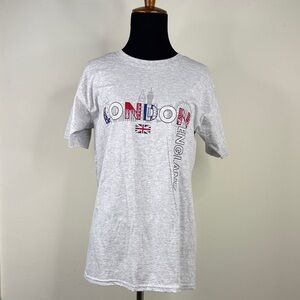 FRUIT OF THE LOOM Gray London Graphic T-Shirt M